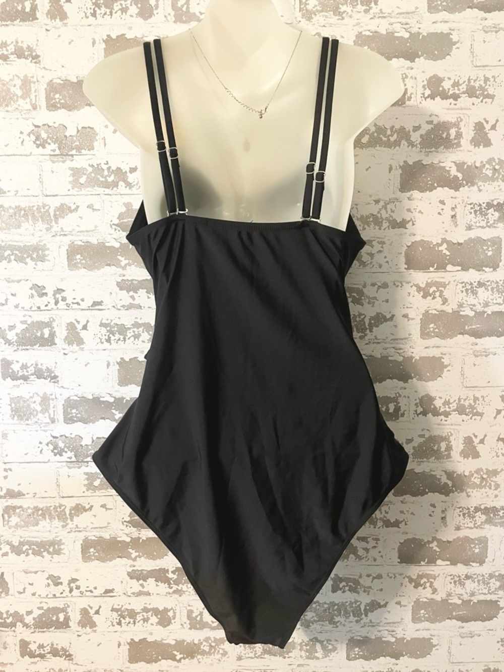 Black Cutout One Piece Swimsuit Gold Starfish Detail 1XL Ruched - Picture 5 of 9